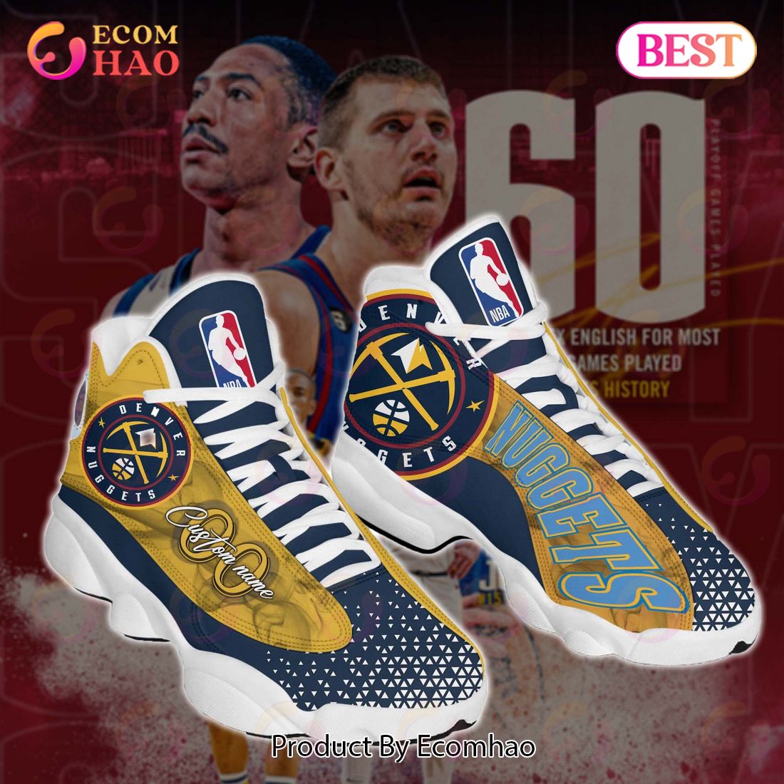 Personalized NBA Denver Nuggets Blue Edition Air Jordan 13