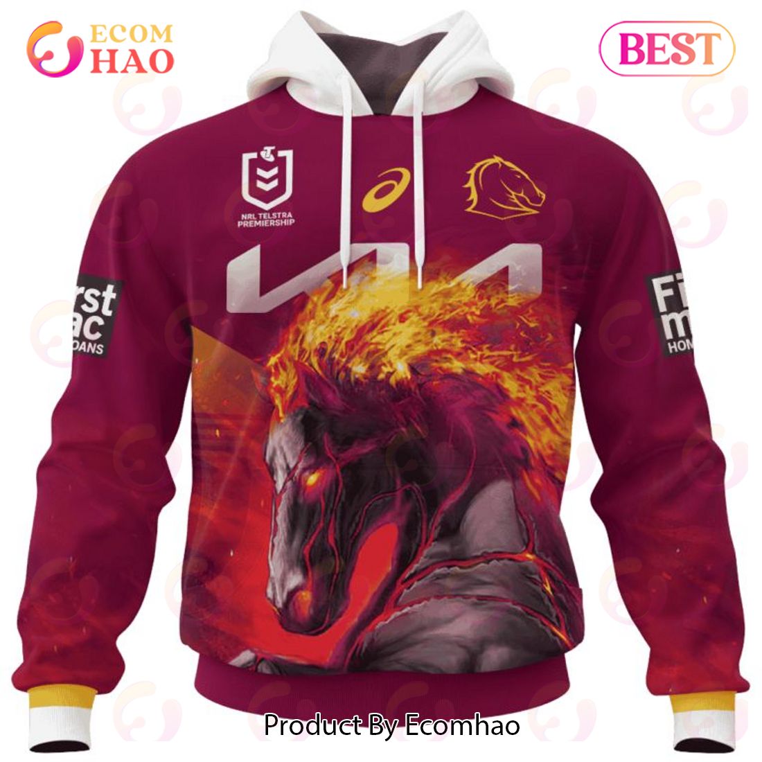 NRL Brisbane Broncos Special Design With Team’s Signature 3D Hoodie