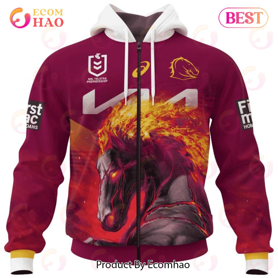 NRL Brisbane Broncos Special Design With Team’s Signature 3D Hoodie