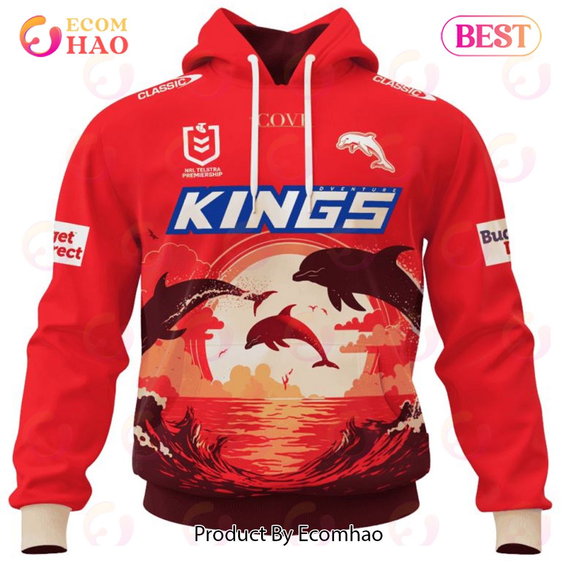 NRL Dolphins Special Design With Team’s Signature 3D Hoodie