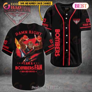 AFL I Am A Essendon Bomber Fan Custom Baseball Jersey