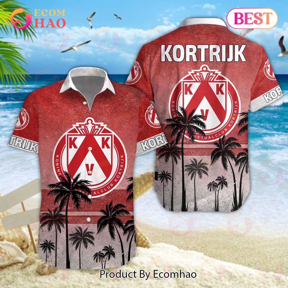 K.V. Kortrijk Pro League Hawaiian Shirt