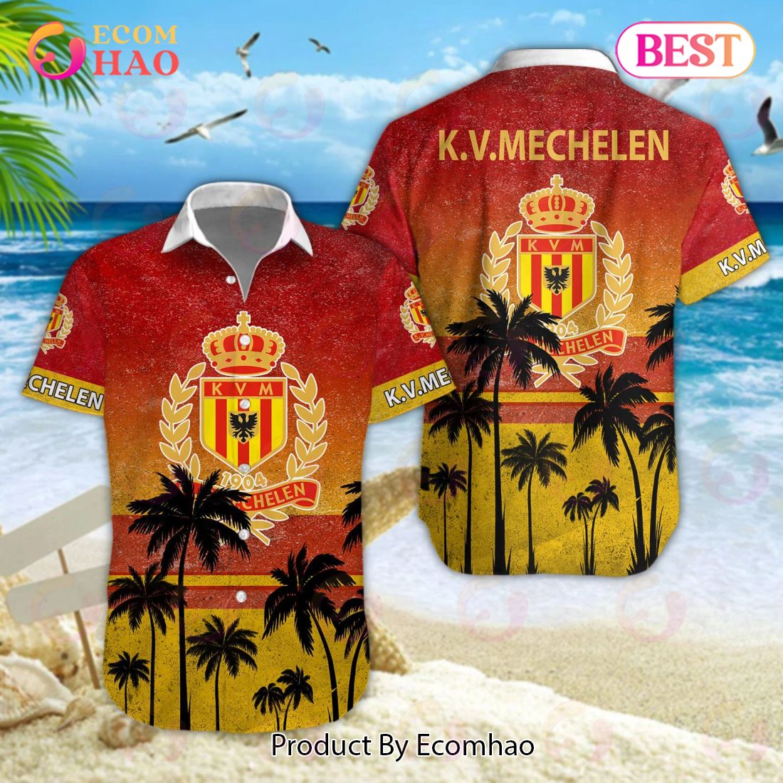 K.V. Mechelen Pro League Hawaiian Shirt