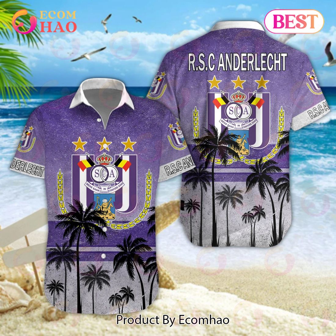 R.S.C. Anderlecht Pro League Hawaiian Shirt