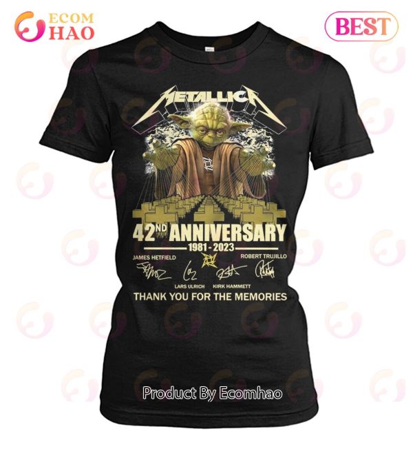 Metallica Baby Yoda 42nd Anniversary 1981 – 2023 Thank You For The Memories T-Shirt