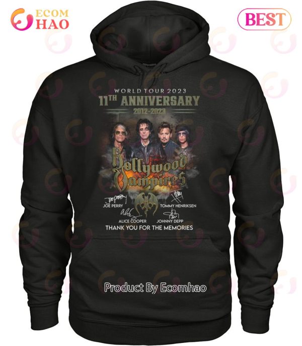 World Tour 2023 11th Anniversary 2012 – 2023 Hollywood Vampires Thank You For The Memories T-Shirt