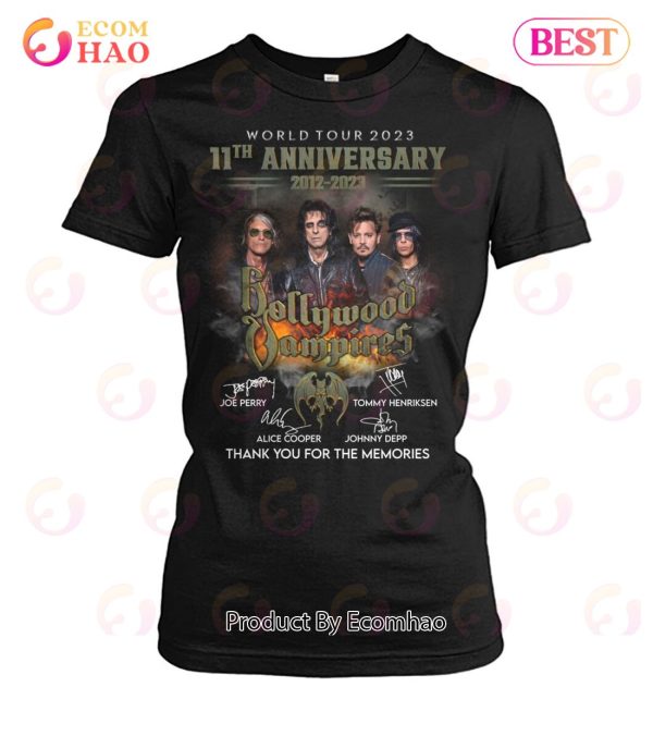 World Tour 2023 11th Anniversary 2012 – 2023 Hollywood Vampires Thank You For The Memories T-Shirt