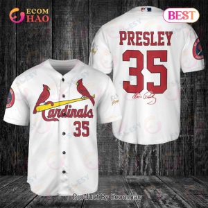 St. Louis Cardinals Elvis Presley Baseball Jersey – White