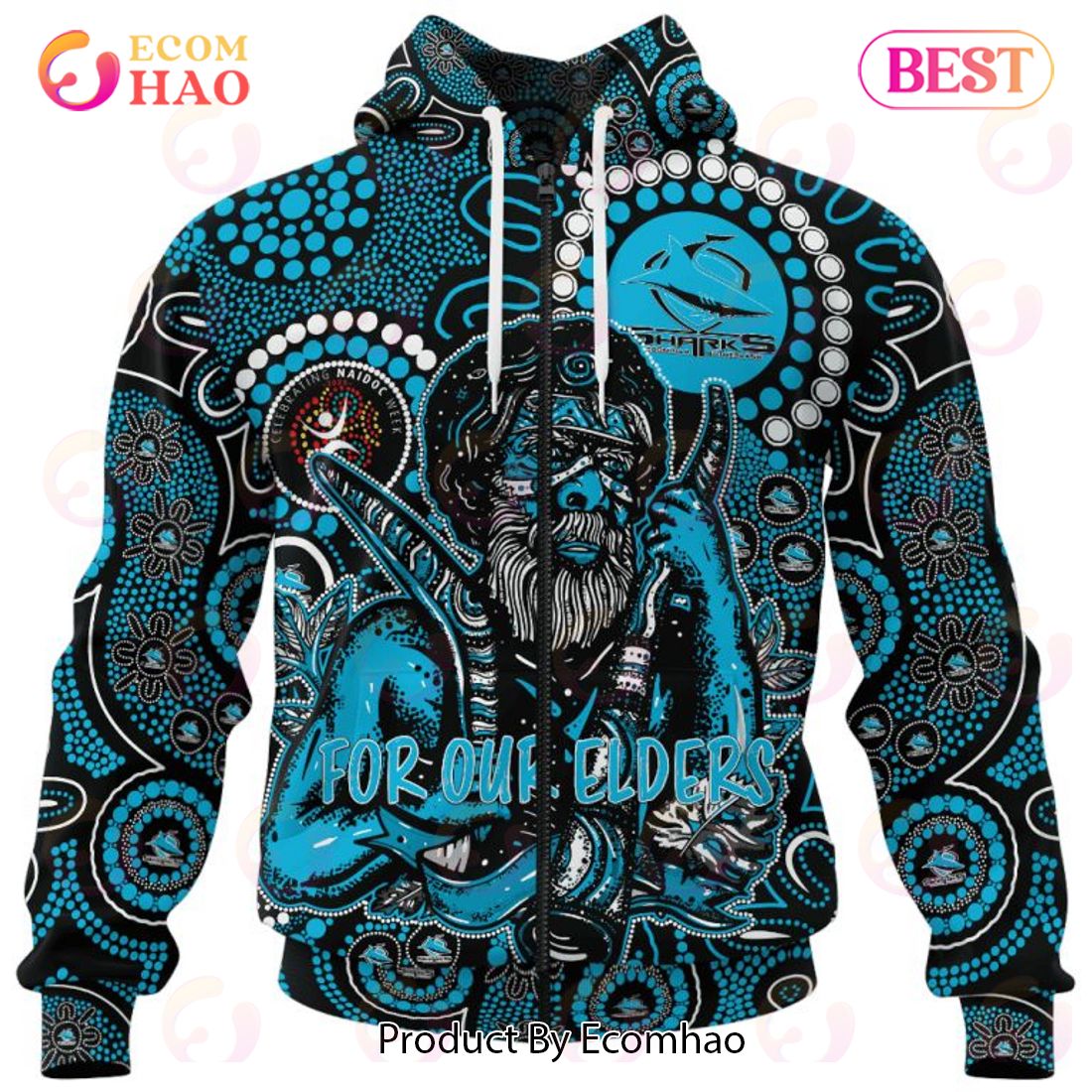 NRL Cronulla-Sutherland Sharks Special NAIDOC Week Man Design 3D Hoodie