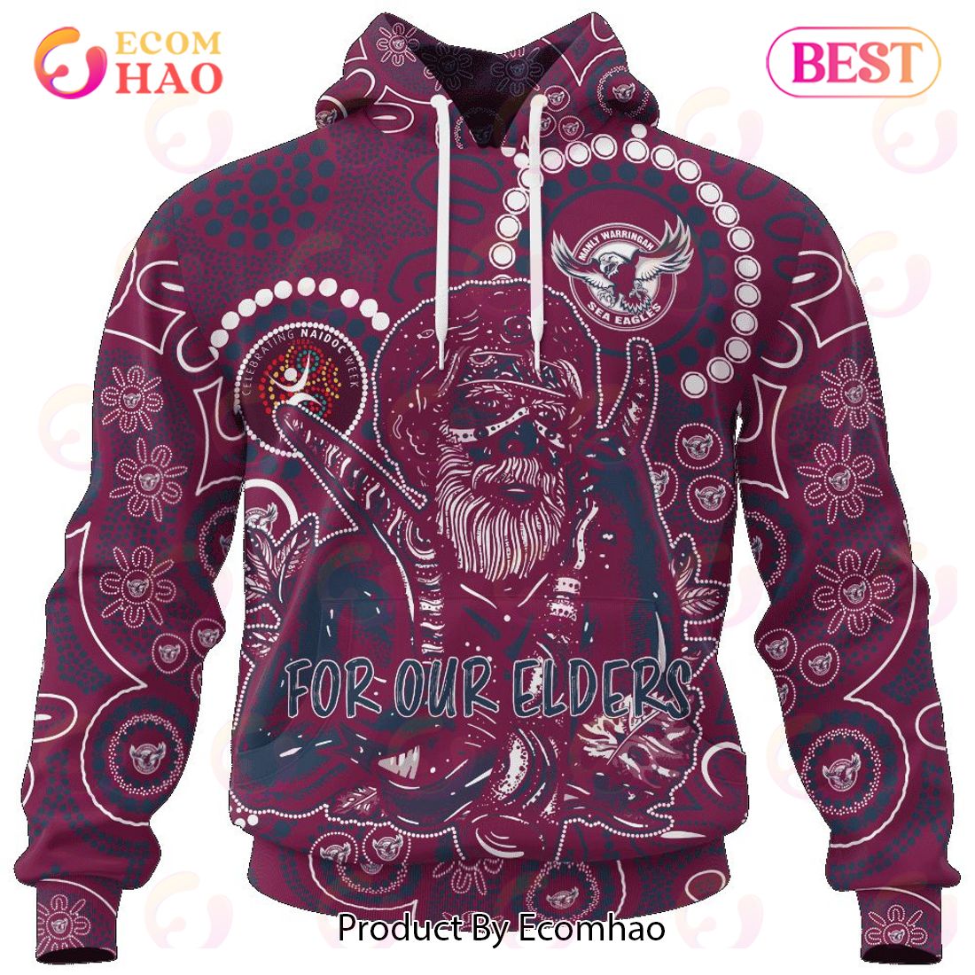 NRL Manly Warringah Sea Eagles Special NAIDOC Week Man Design 3D Hoodie