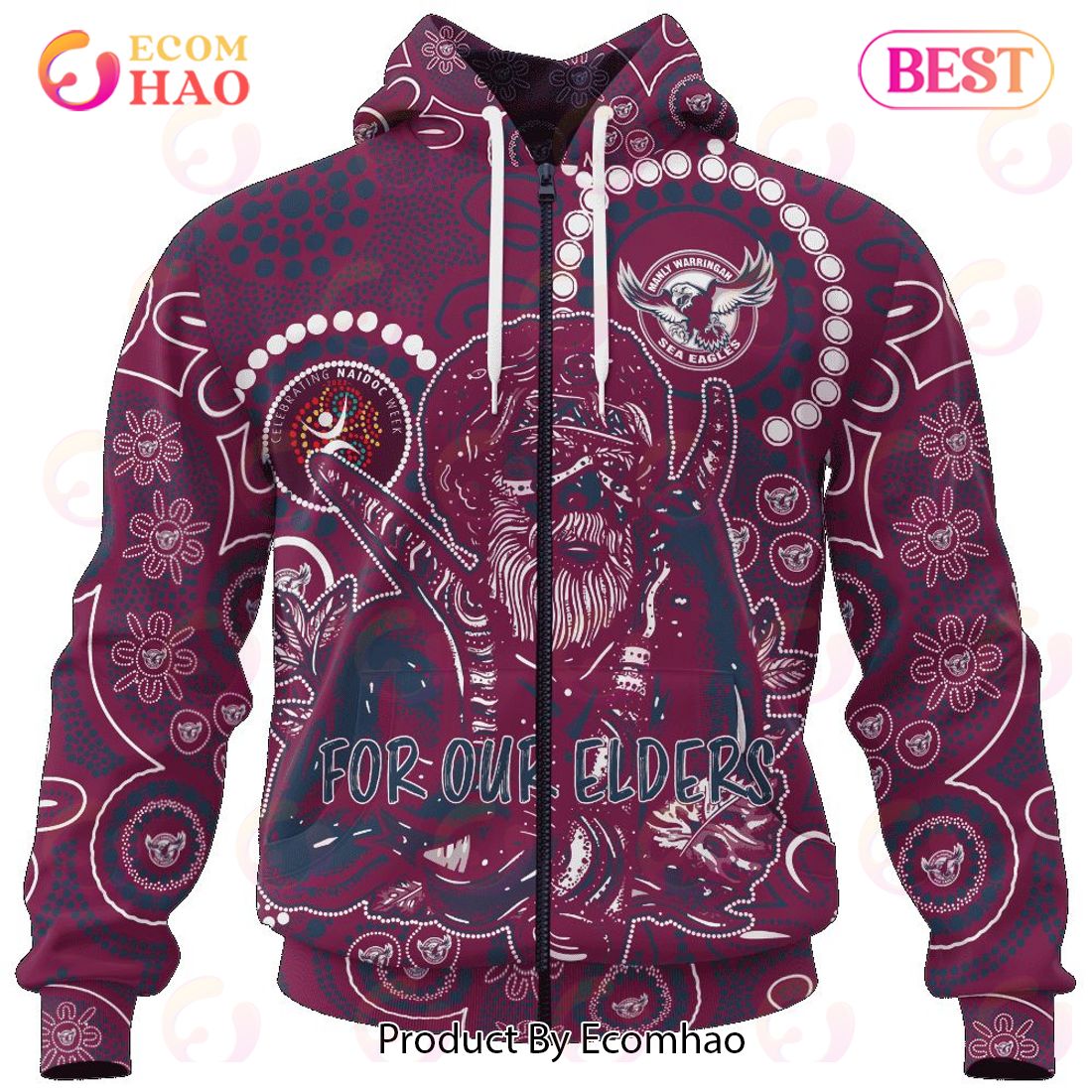 NRL Manly Warringah Sea Eagles Special NAIDOC Week Man Design 3D Hoodie