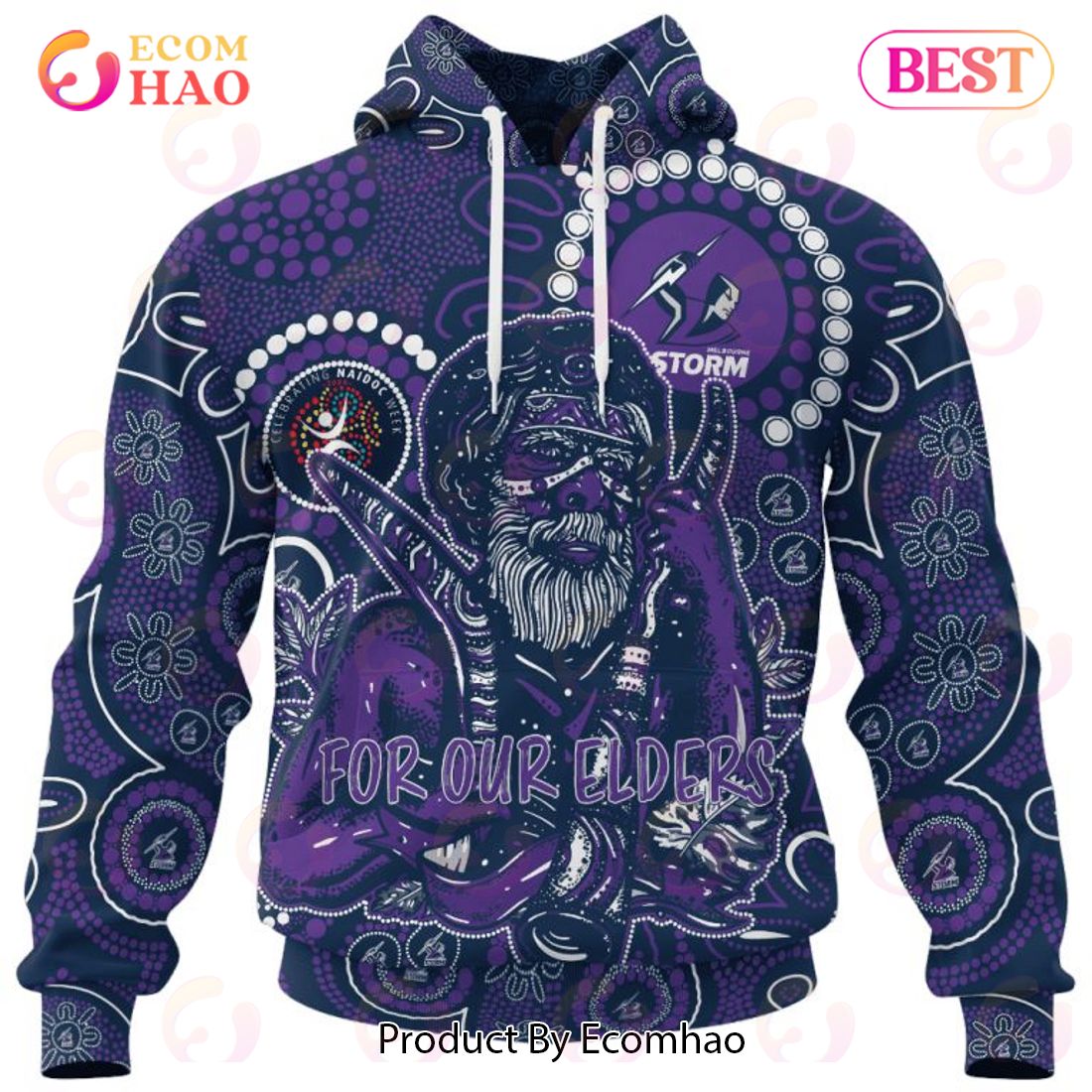 NRL Melbourne Storm Special NAIDOC Week Man Design 3D Hoodie