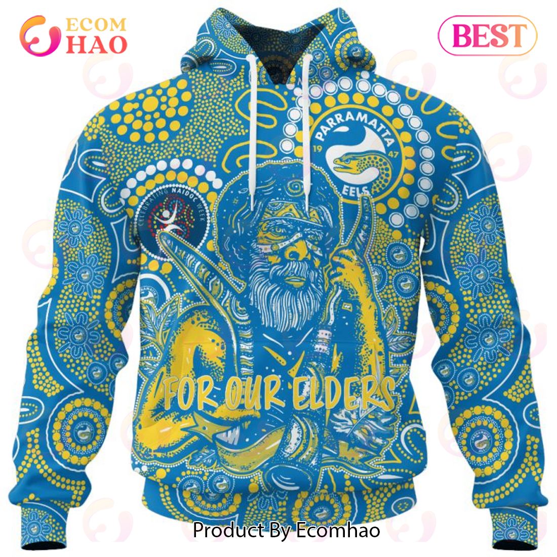 NRL Parramatta Eels Special NAIDOC Week Man Design 3D Hoodie