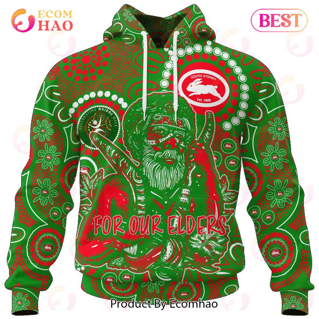 NRL South Sydney Rabbitohs Special NAIDOC Week Man Design 3D Hoodie