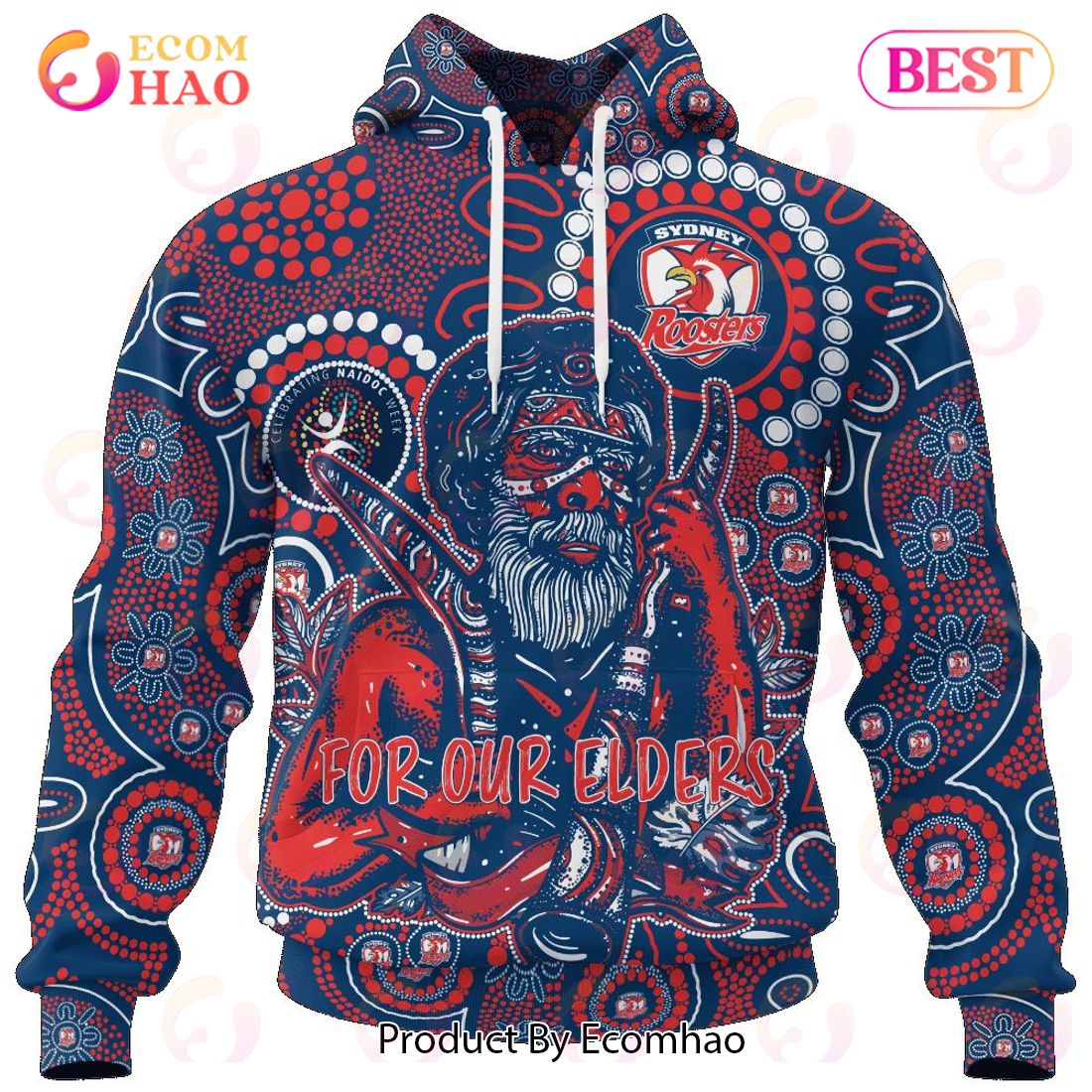 NRL Sydney Roosters Special NAIDOC Week Man Design 3D Hoodie