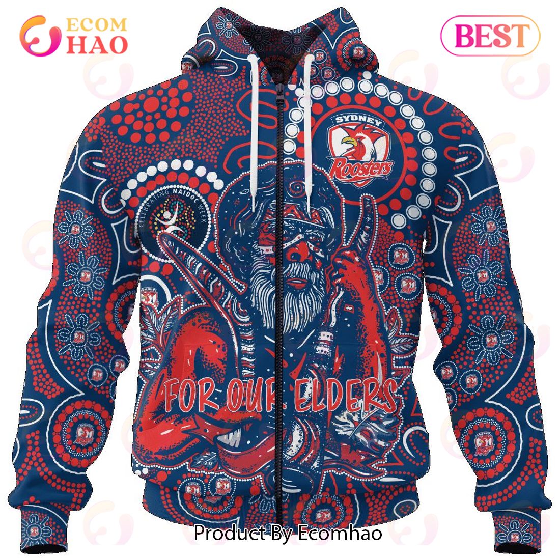 NRL Sydney Roosters Special NAIDOC Week Man Design 3D Hoodie