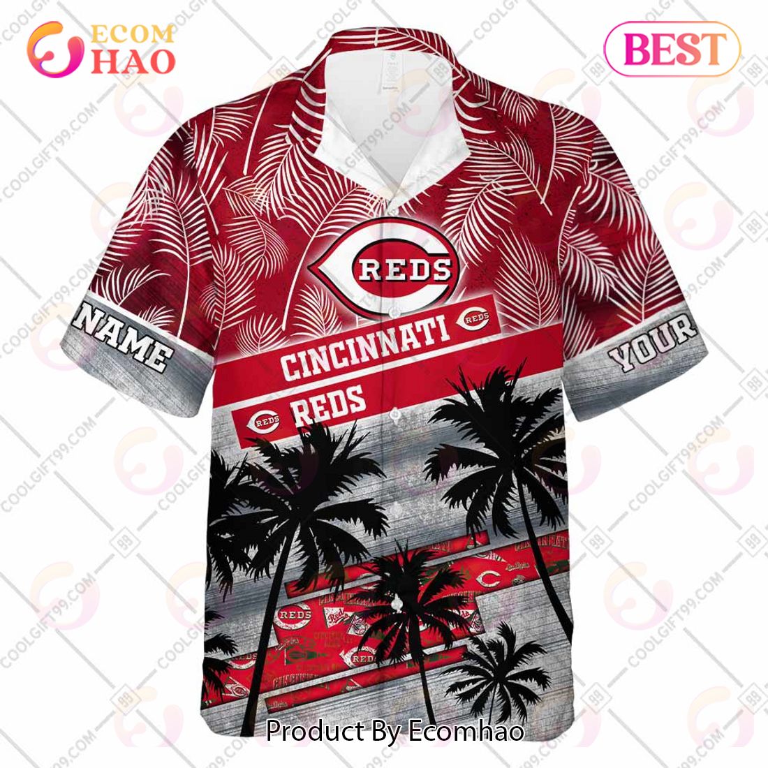 Personalized MLB Cincinnati Reds Palm Tree Hawaii Shirt