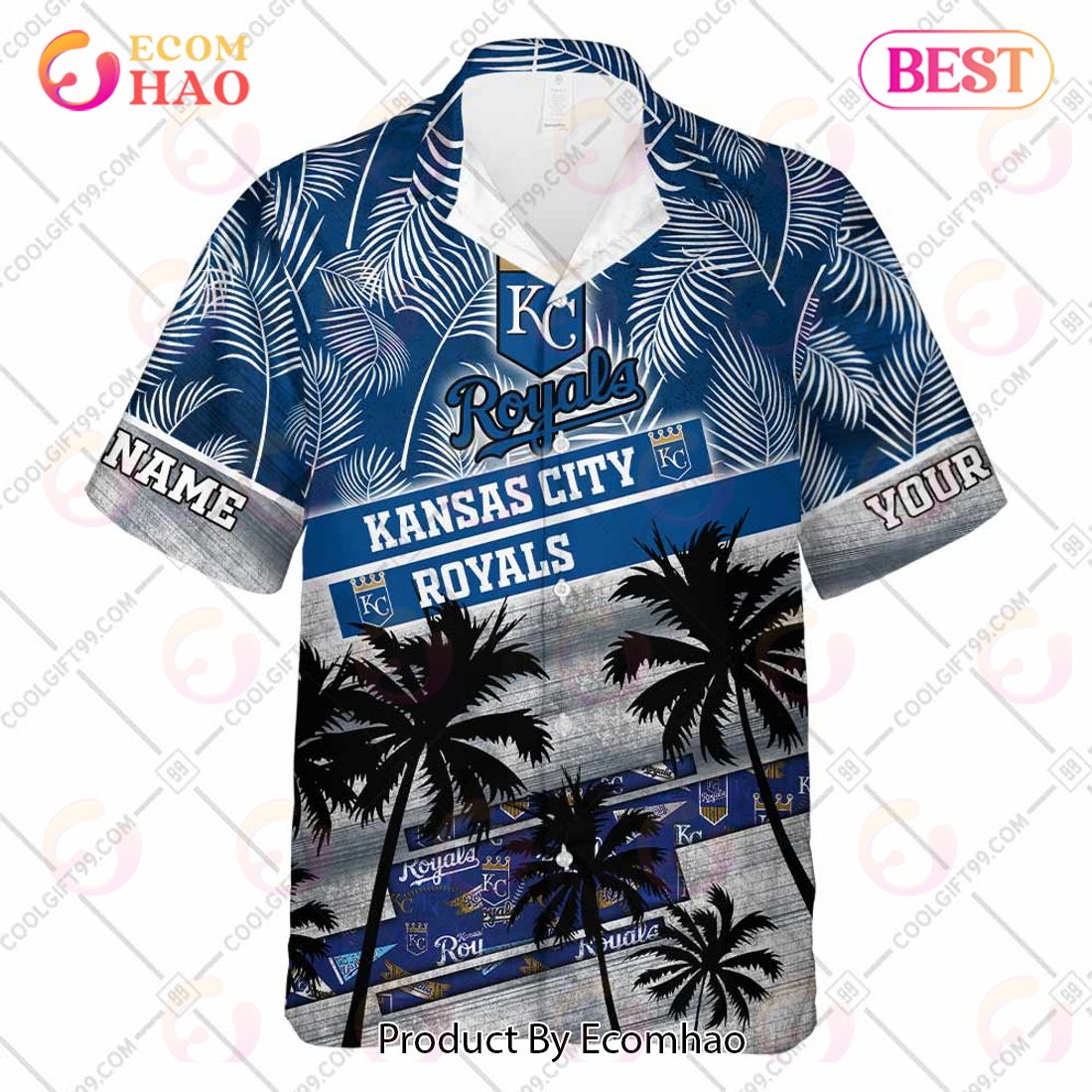 Personalized MLB Kansas City Royals Palm Tree Hawaii Shirt