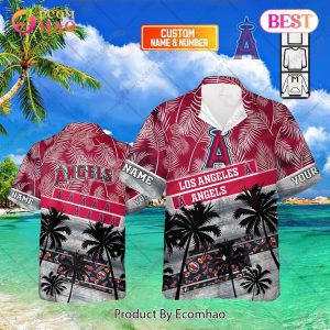 Personalized MLB Los Angeles Angels Palm Tree Hawaii Shirt