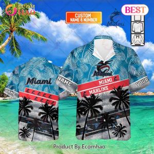 Personalized MLB Miami Marlins Palm Tree Hawaii Shirt