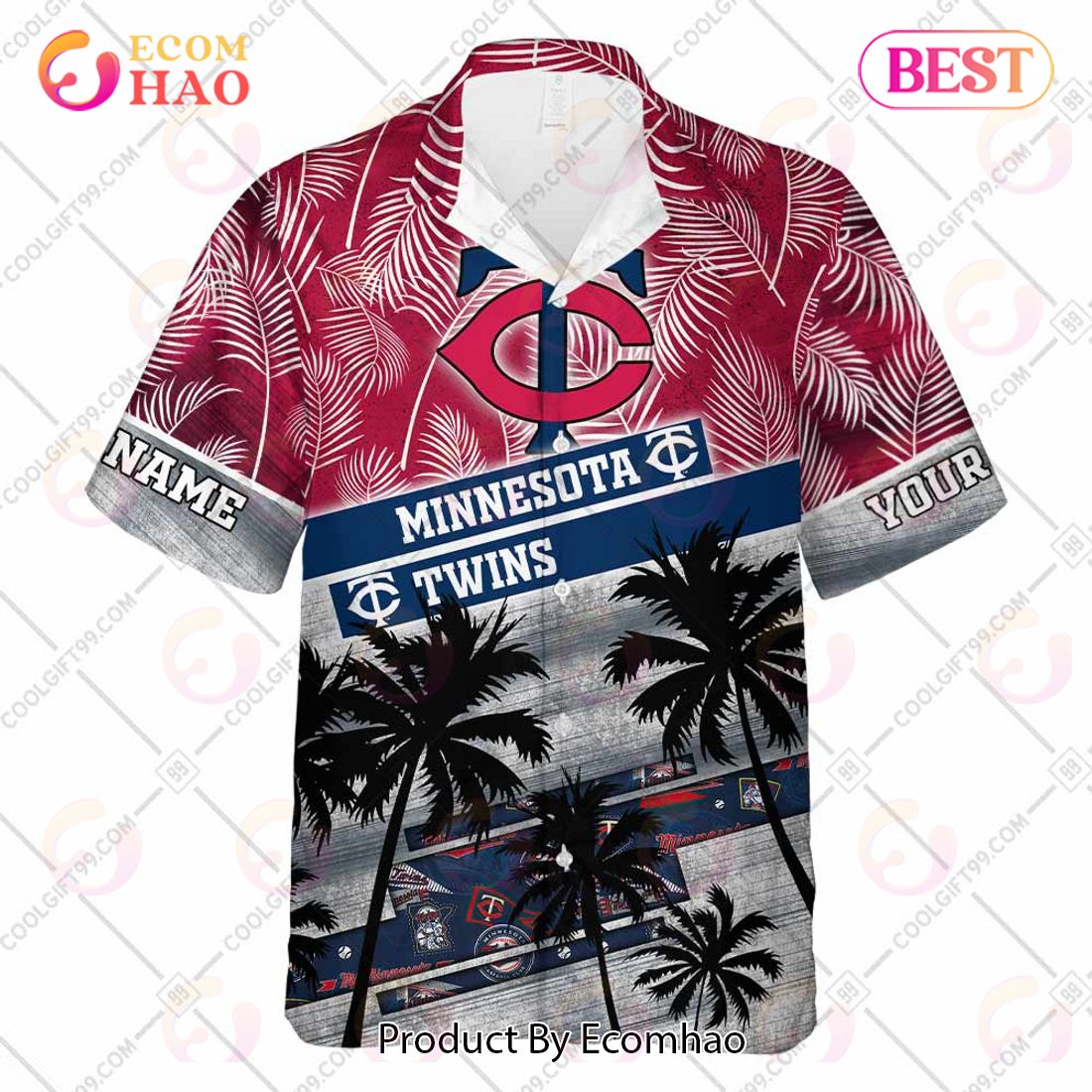 Personalized MLB Minnesota Twins Palm Tree Hawaii Shirt