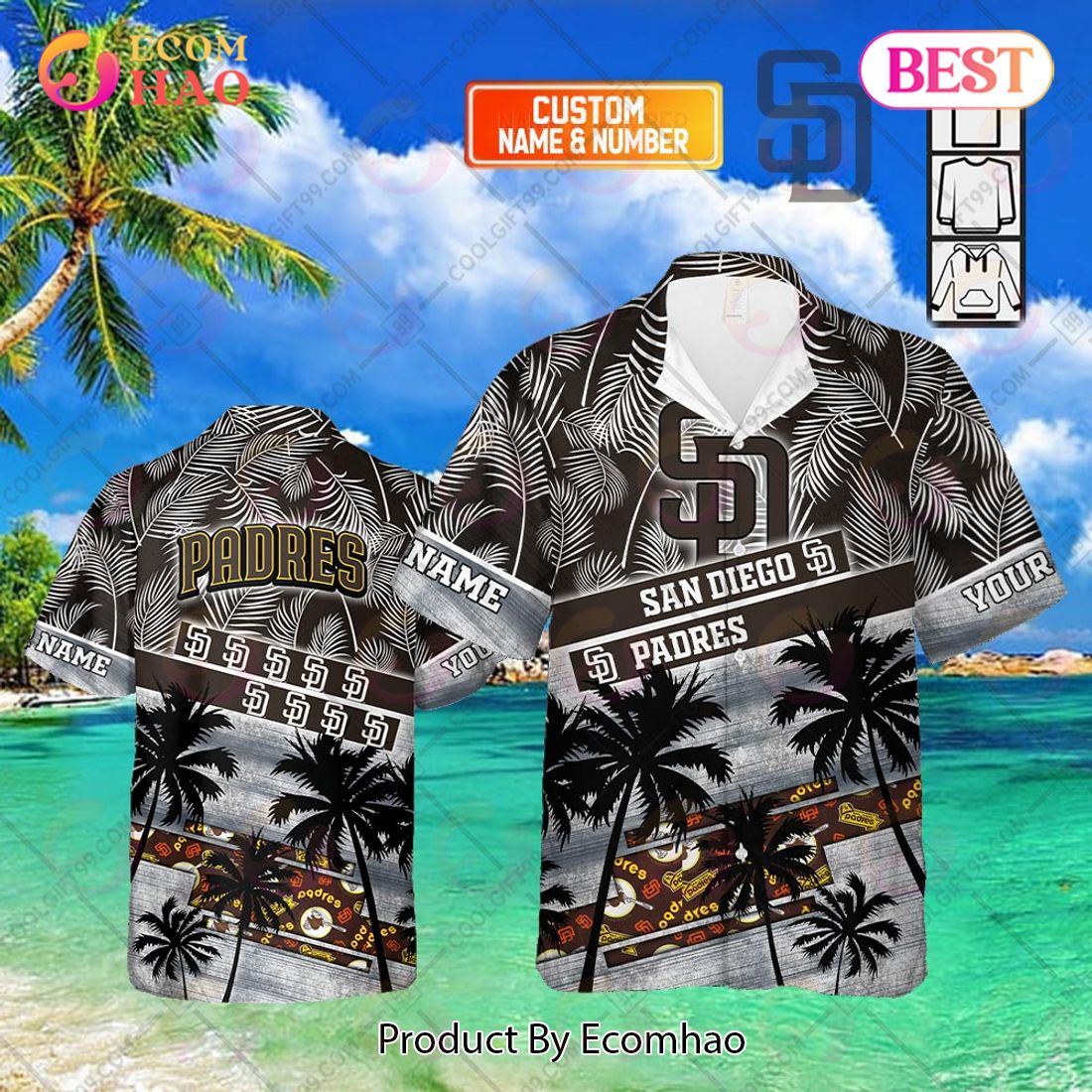 Personalized MLB San Diego Padres Palm Tree Hawaii Shirt