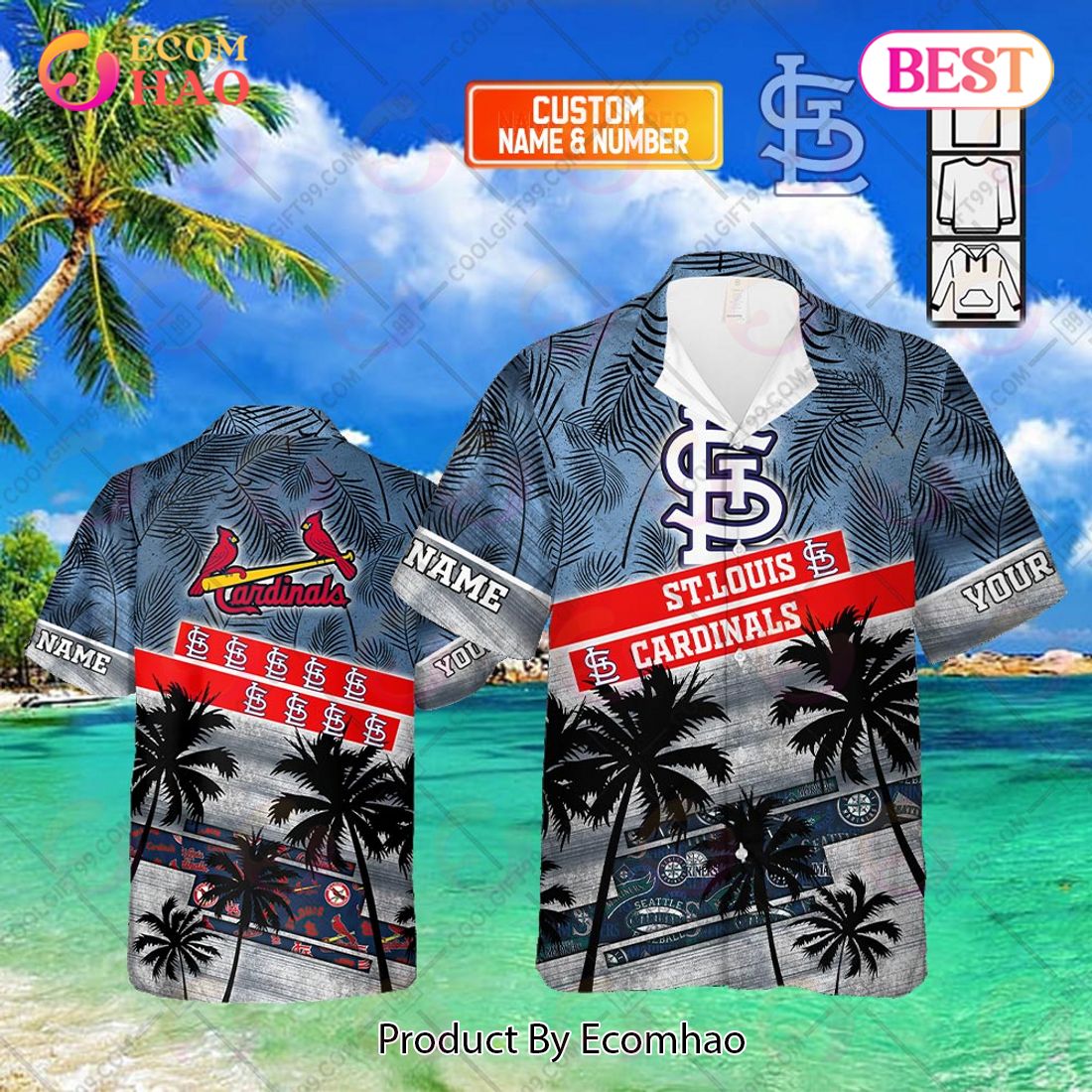 Personalized MLB St. Louis Cardinals Palm Tree Hawaii Shirt