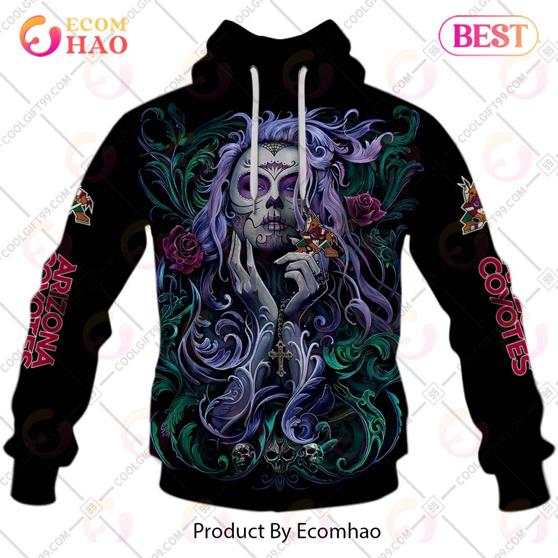 NHL Arizona Coyotes Tattoo Girl Artwork 2023 3D Hoodie