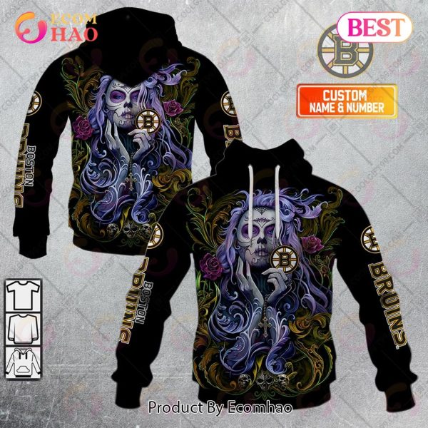 NHL Boston Bruins Tattoo Girl Artwork 2023 3D Hoodie