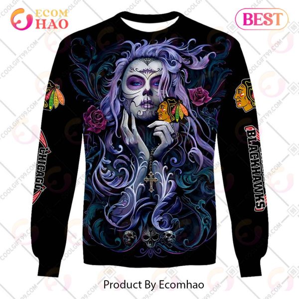 NHL Chicago Blackhawks Tattoo Girl Artwork 2023 3D Hoodie