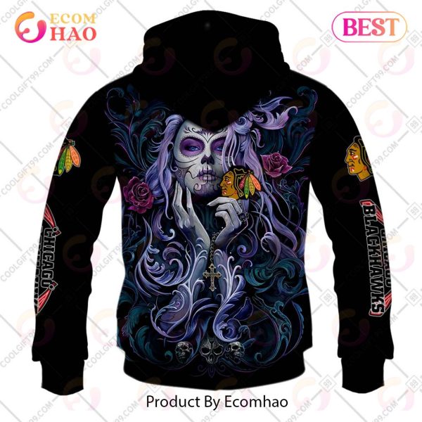 NHL Chicago Blackhawks Tattoo Girl Artwork 2023 3D Hoodie