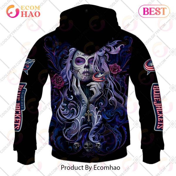 NHL Columbus Blue Jackets Tattoo Girl Artwork 2023 3D Hoodie
