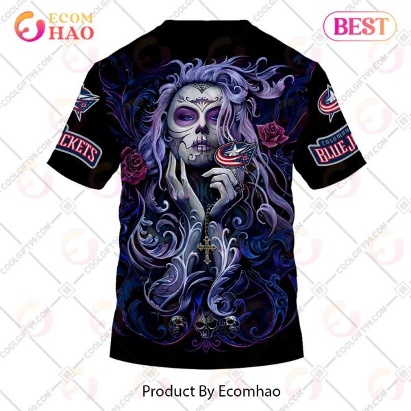 NHL Columbus Blue Jackets Tattoo Girl Artwork 2023 3D Hoodie