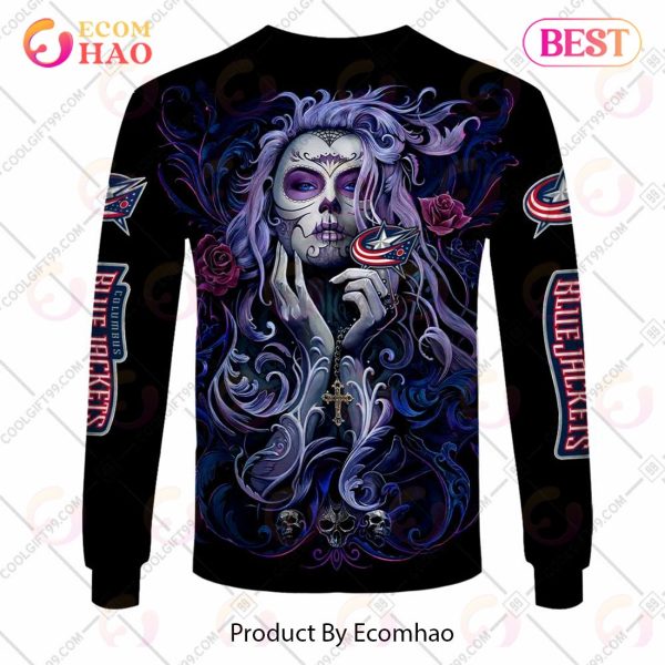 NHL Columbus Blue Jackets Tattoo Girl Artwork 2023 3D Hoodie