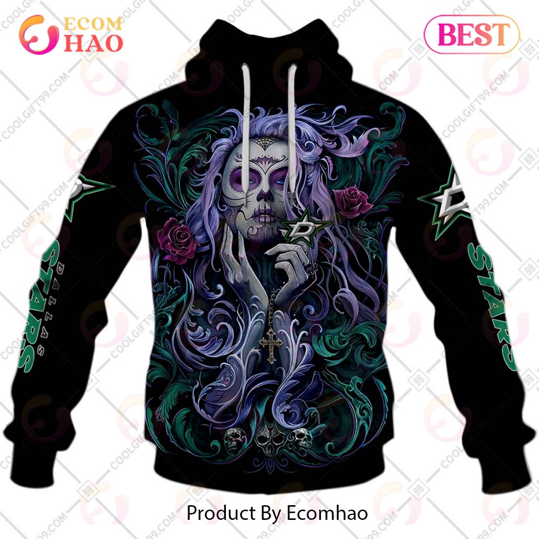 NHL Dallas Stars Tattoo Girl Artwork 2023 3D Hoodie