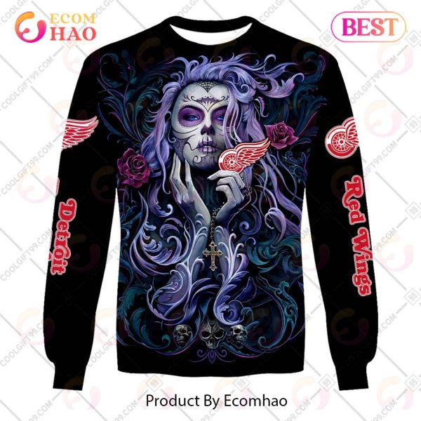 NHL Detroit Red Wings Tattoo Girl Artwork 2023 3D Hoodie