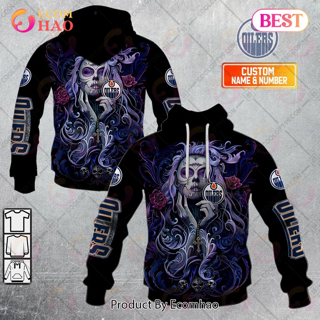 NHL Edmonton Oilers Tattoo Girl Artwork 2023 3D Hoodie