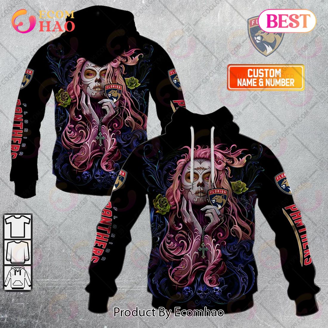 NHL Florida Panthers Tattoo Girl Artwork 2023 3D Hoodie