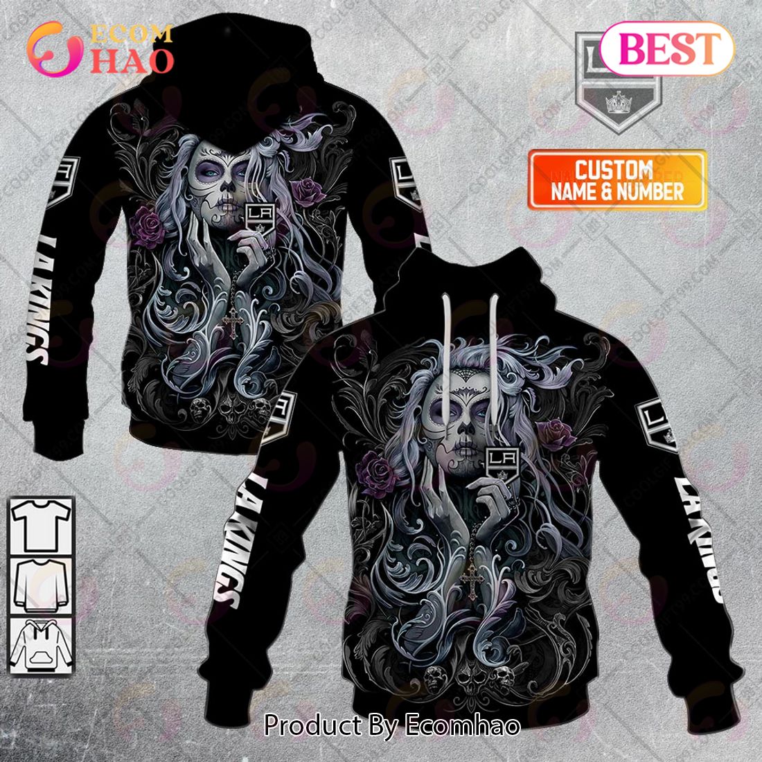 NHL Los Angeles Kings Tattoo Girl Artwork 2023 3D Hoodie