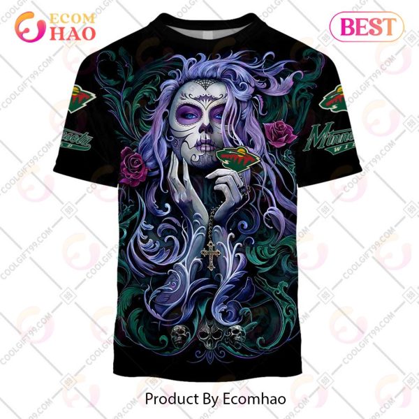 NHL Minnesota Wild Tattoo Girl Artwork 2023 3D Hoodie