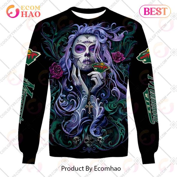 NHL Minnesota Wild Tattoo Girl Artwork 2023 3D Hoodie