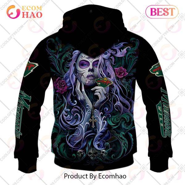 NHL Minnesota Wild Tattoo Girl Artwork 2023 3D Hoodie