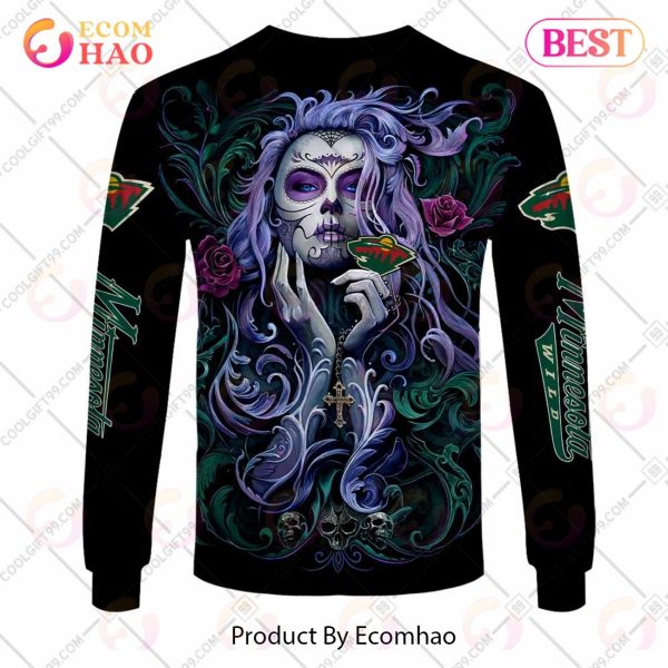 NHL Minnesota Wild Tattoo Girl Artwork 2023 3D Hoodie