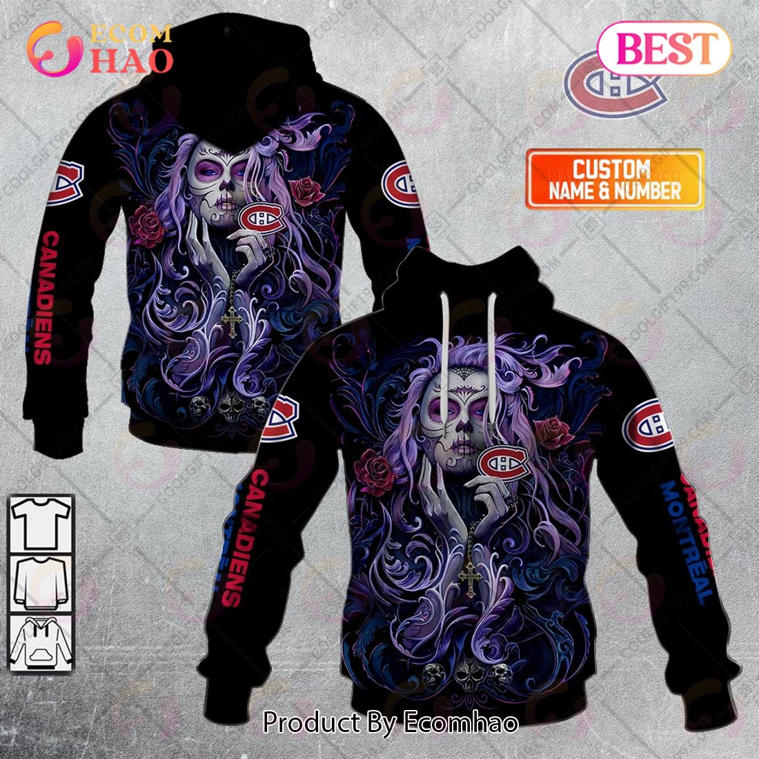 NHL Montreal Canadiens Tattoo Girl Artwork 2023 3D Hoodie