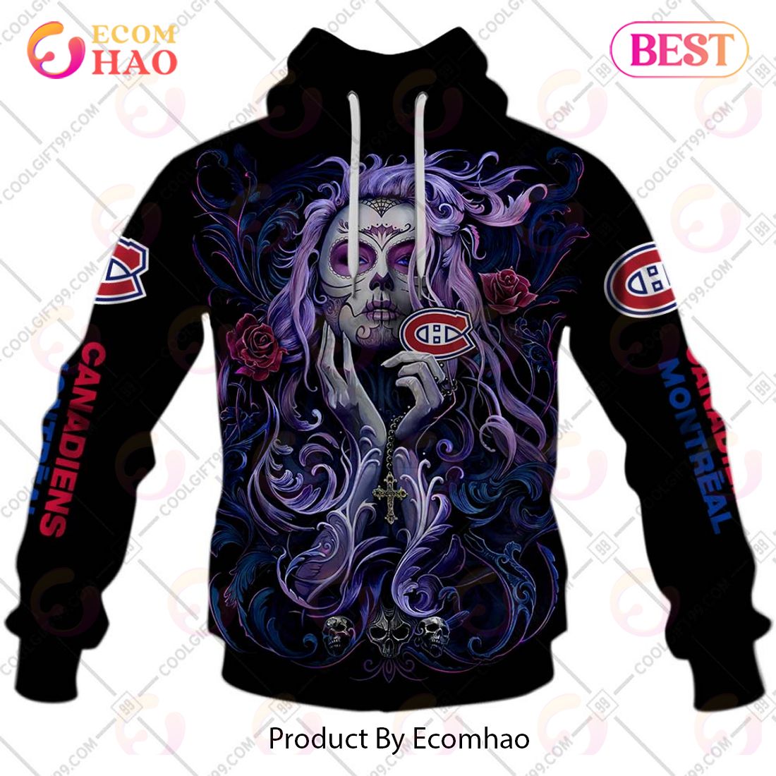 NHL Montreal Canadiens Tattoo Girl Artwork 2023 3D Hoodie