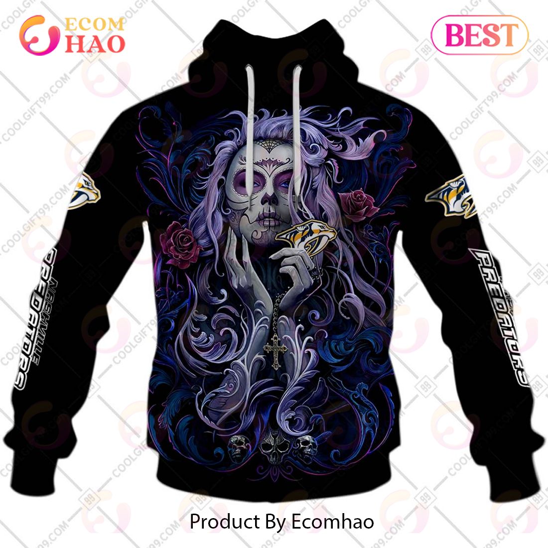 NHL Nashville Predators Tattoo Girl Artwork 2023 3D Hoodie