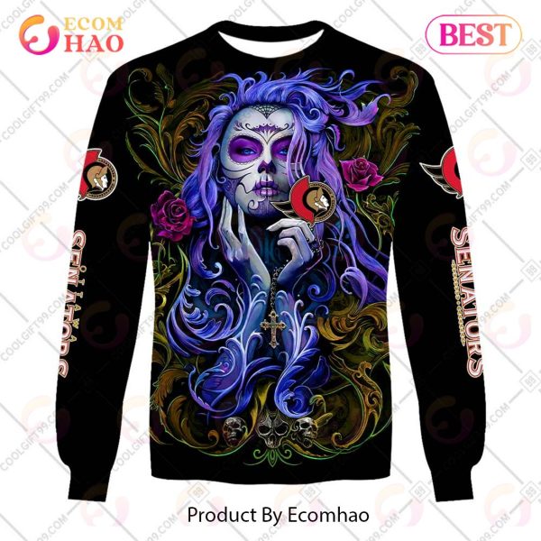 NHL Ottawa Senators Tattoo Girl Artwork 2023 3D Hoodie