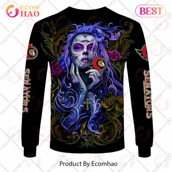 NHL Ottawa Senators Tattoo Girl Artwork 2023 3D Hoodie