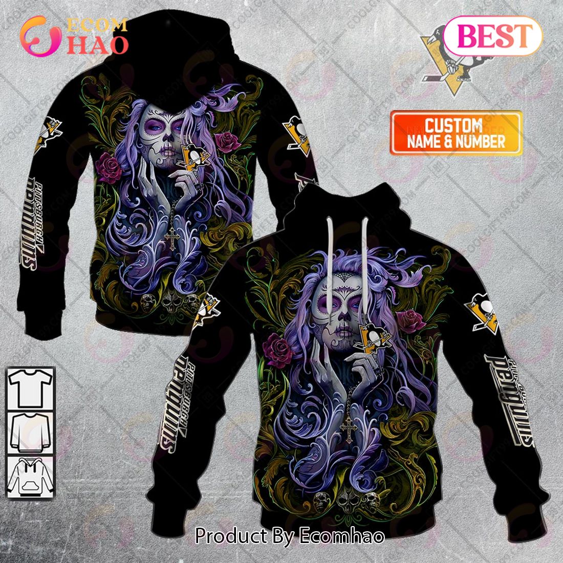 NHL Vancouver Canucks Tattoo Girl Artwork 2023 3D Hoodie