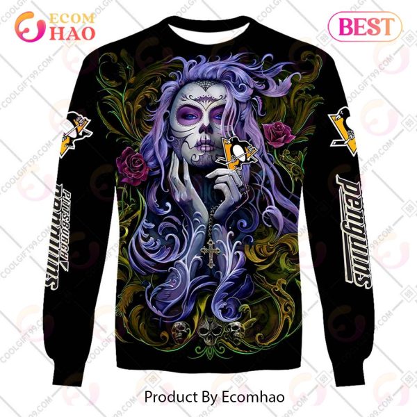NHL Pittsburgh Penguins Tattoo Girl Artwork 2023 3D Hoodie